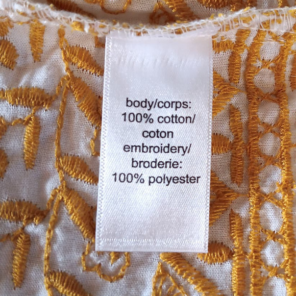 Maurices | White & Yellow Floral Embroidered Off-Shoulder Half Bell Sleeve Top - Picture 6 of 9